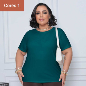 (PLUS) Blusa Canelado Liso