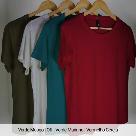 (PLUS) Blusa Canelado Liso
