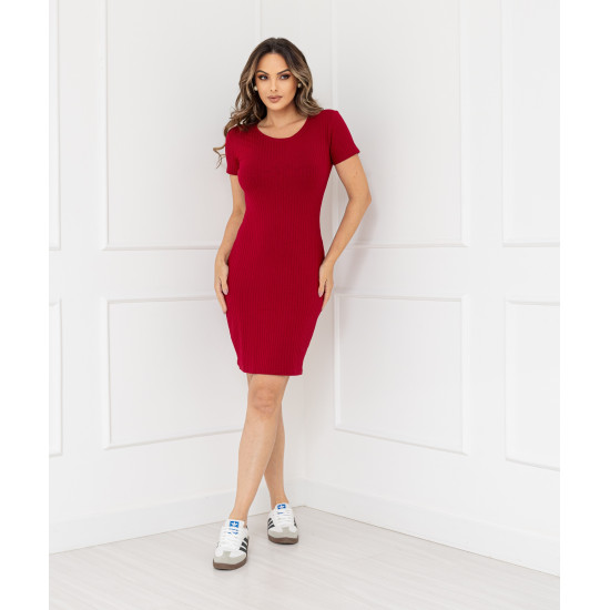 Vestido Canelado Liso