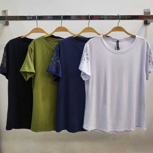 (PLUS) Manga Pedras Florzinha Cruz