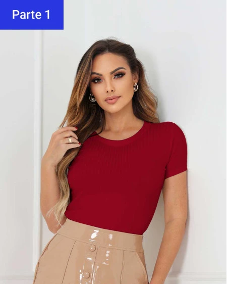 Blusa Canelado Liso