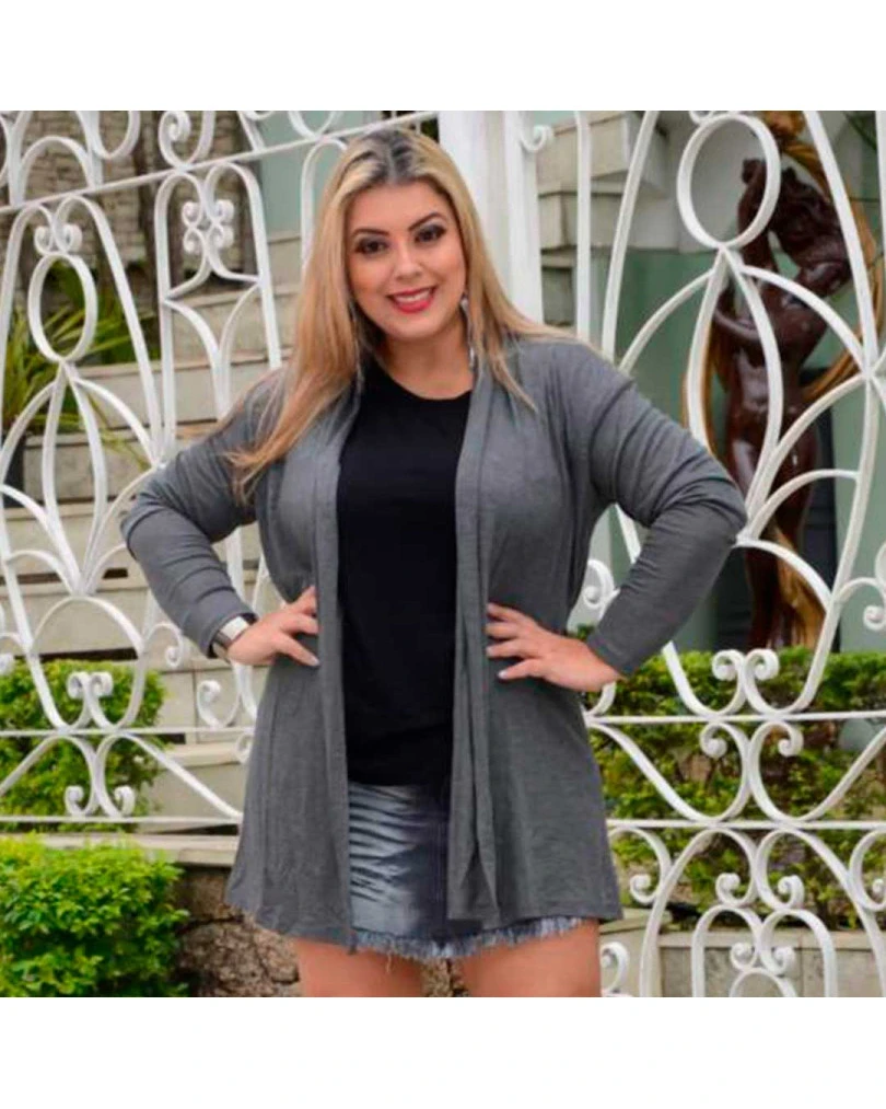 Cardigan Comprido - Plus